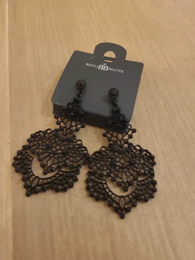 Pendientes y Anillo Bijou Brigitte Negro