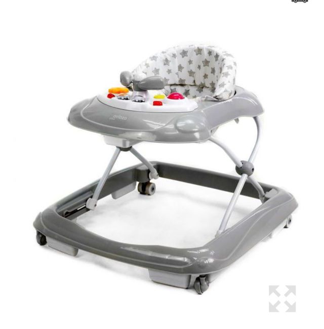 Andador bebé gris con centro de actividades