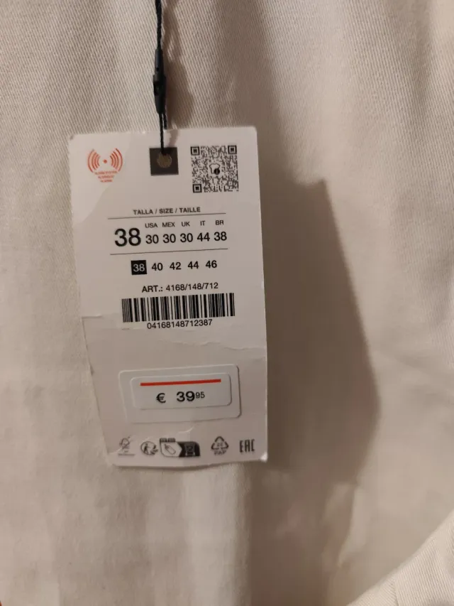 Pantalón Zara Blanco Talla 38