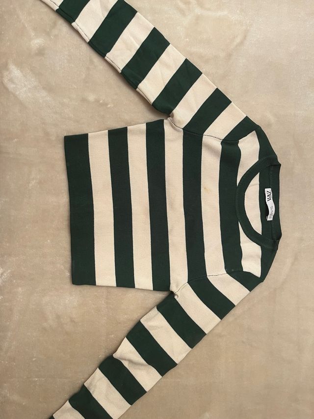 Top Zara Rayas Manga Larga