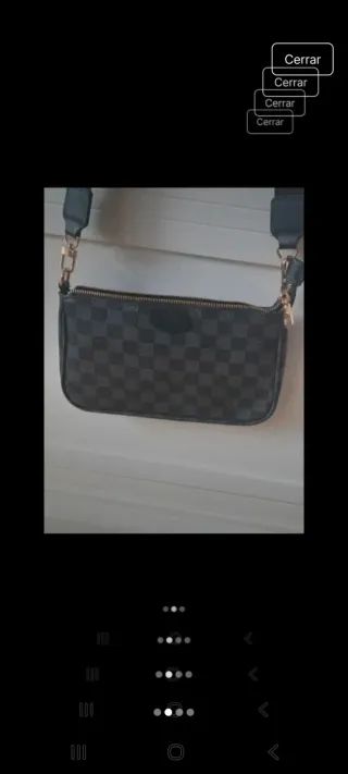 Bolso bandolera cuadros negro y gris