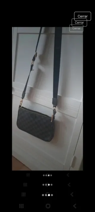 Bolso bandolera cuadros negro y gris