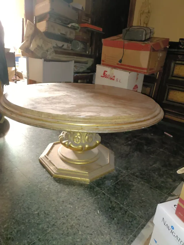 Mesa de centro mármol y madera