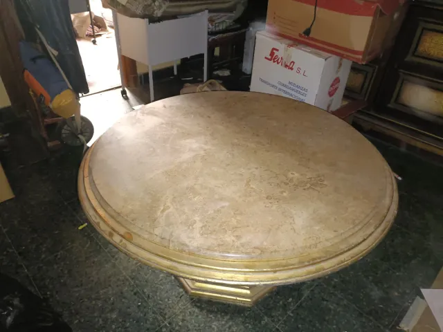 Mesa de centro mármol y madera