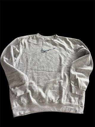 Felpa H&M grigia con logo ricamato