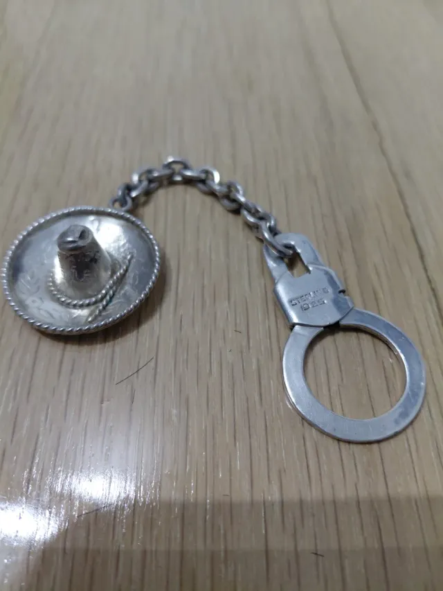 Portachiavi a forma di sombrero messicano in argento