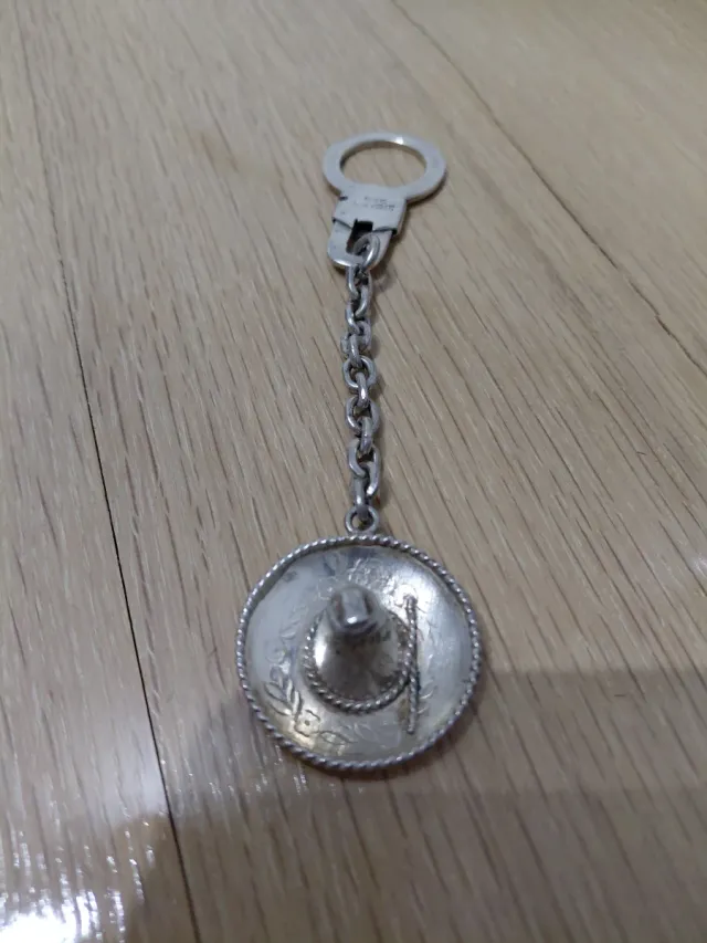Portachiavi a forma di sombrero messicano in argento