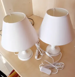 2 abat jour bianche in tessuto