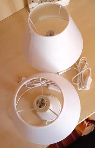 2 abat jour bianche in tessuto