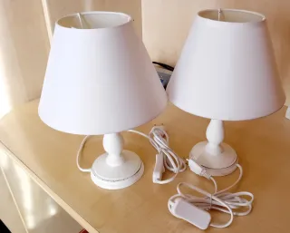 2 abat jour bianche in tessuto