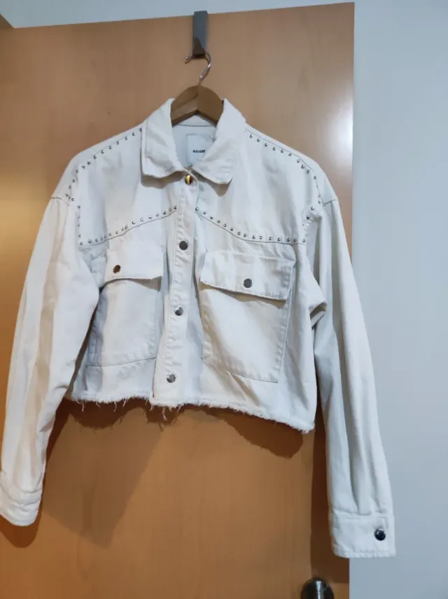 Cazadora vaquera cruda beige