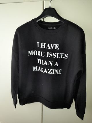 Felpa Bershka con scritta I HAVE MORE ISSUES