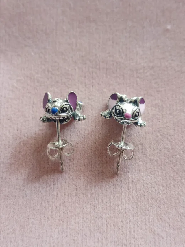 Pendientes Stitch y Ángel Plata