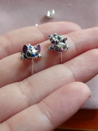 Pendientes Stitch y Ángel Plata