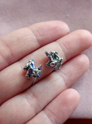 Pendientes Stitch y Ángel Plata