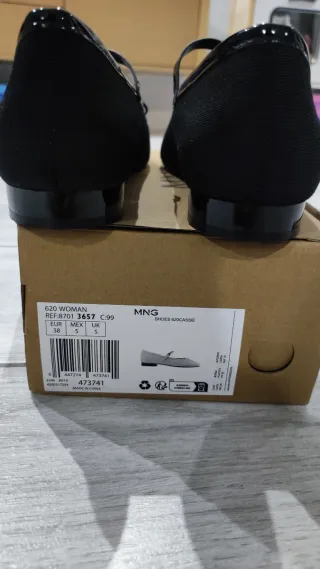 Bailarinas Mango Negras Talla 38