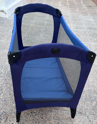 Cuna de viaje parque azul con colchoneta