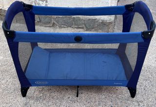 Cuna de viaje parque azul con colchoneta