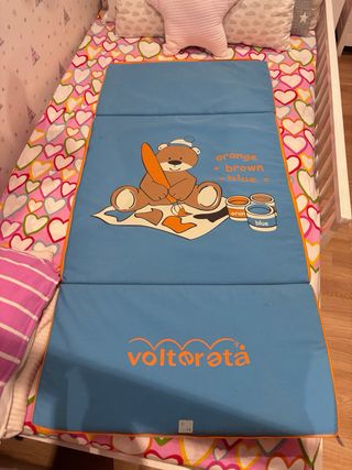 Cuna de viaje parque azul con colchoneta