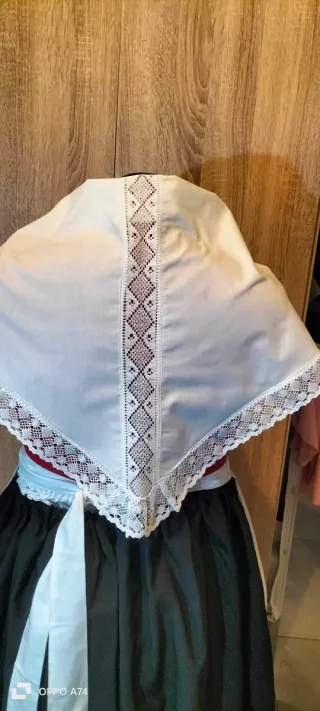 Delantal y pico fallera blanco