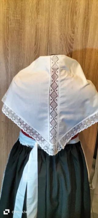 Delantal y pico fallera blanco