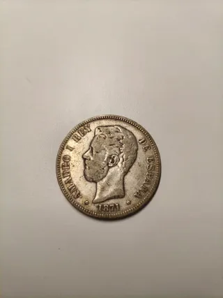Moneda 5 Pesetas Amadeo I 1871