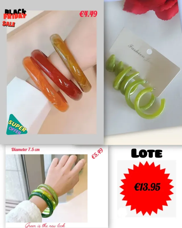 Lote de pulseras y pendientes