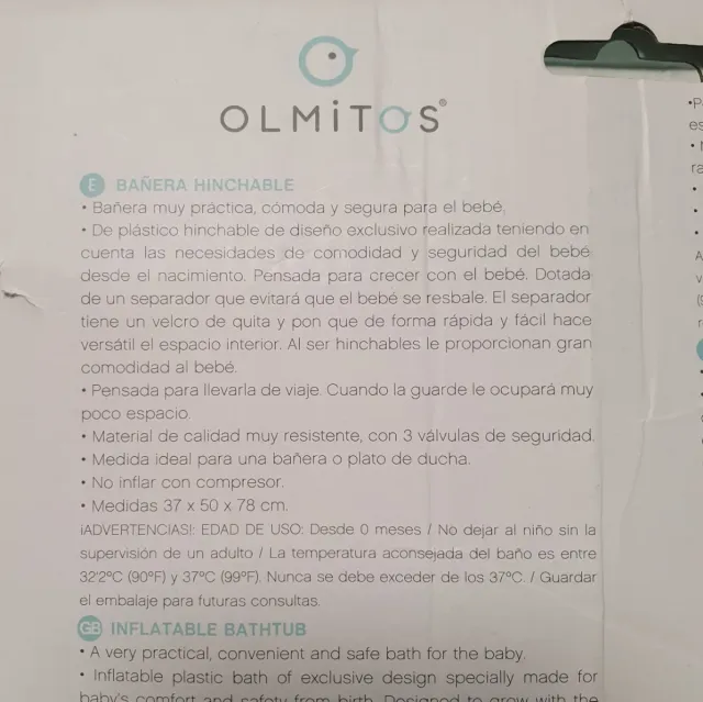 Bañera Hinchable Bebé Olmitos +0m