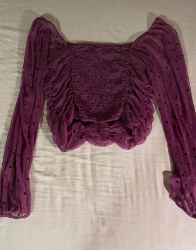 Top Bershka viola pois taglia L