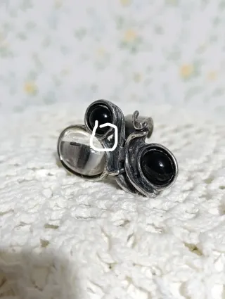 Anillo vintage Plata oxidada Modernista