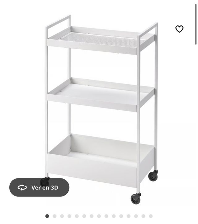 Carrito auxiliar blanco 3 estantes