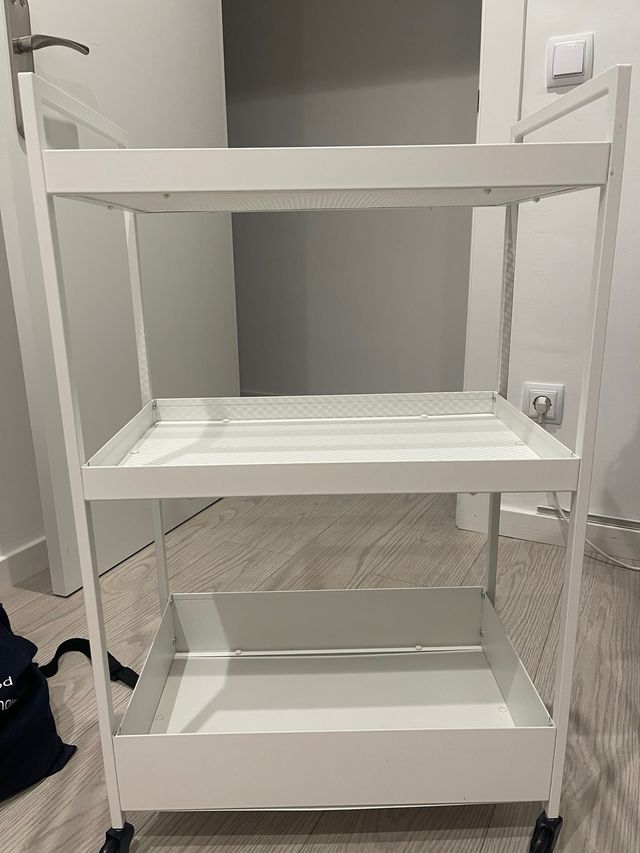 Carrito auxiliar blanco 3 estantes