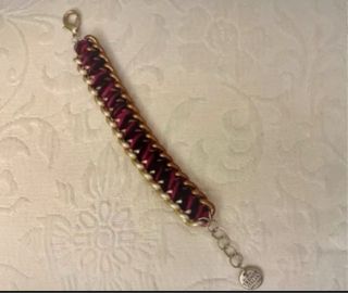 Bracciale artigianale oro e viola