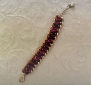 Bracciale artigianale oro e viola