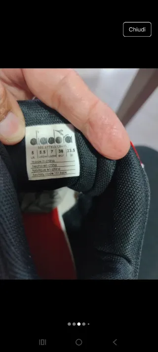 Scarpe Diadora alte rosse