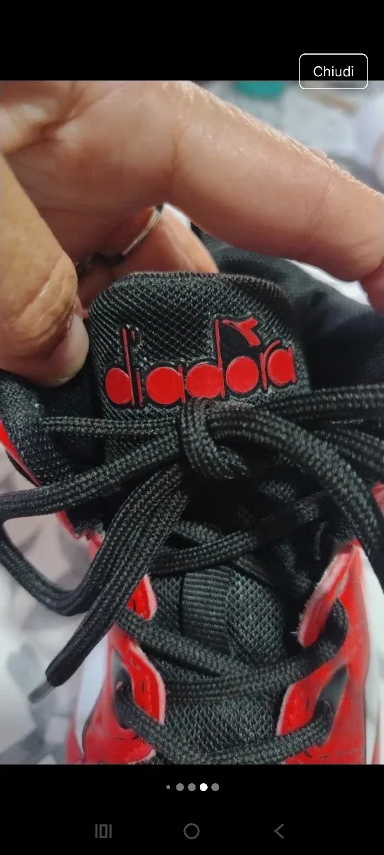 Scarpe Diadora alte rosse