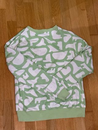 Sudadera Compañía Fantástica verde y blanca