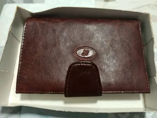 Cartera de piel mujer marrón