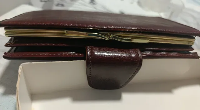 Cartera de piel mujer marrón