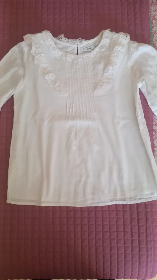 Blusa niña Sfera blanca con volantes