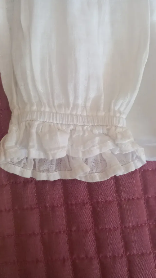 Blusa niña Sfera blanca con volantes