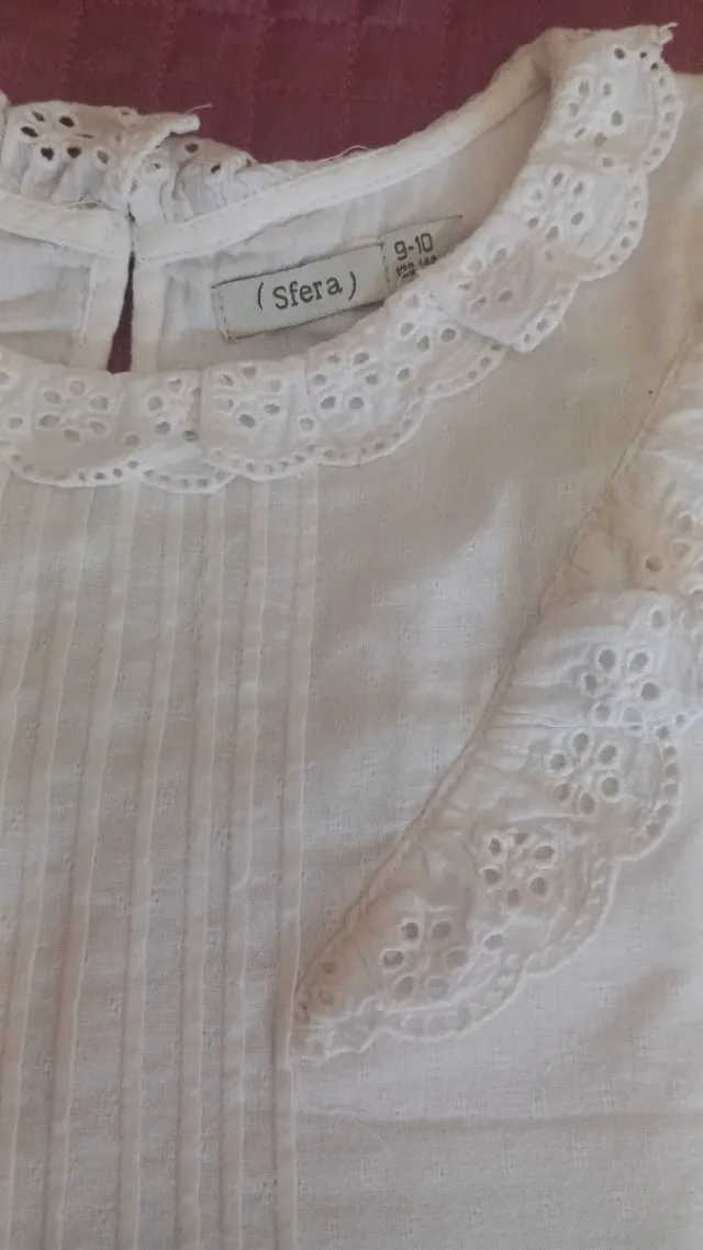 Blusa niña Sfera blanca con volantes