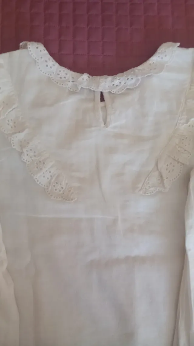 Blusa niña Sfera blanca con volantes