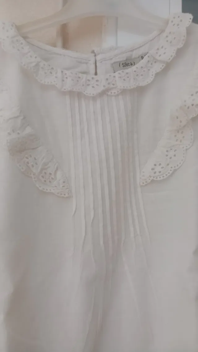 Blusa niña Sfera blanca con volantes