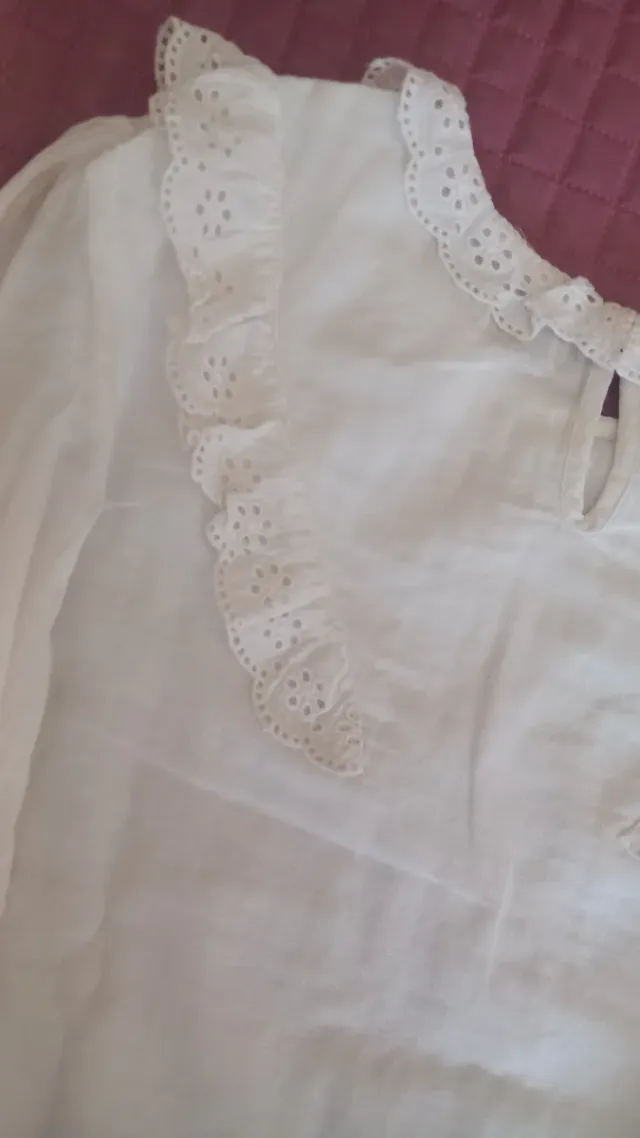 Blusa niña Sfera blanca con volantes