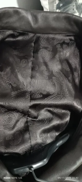 Gabardina Piel Marrón Vintage Mujer Talla L