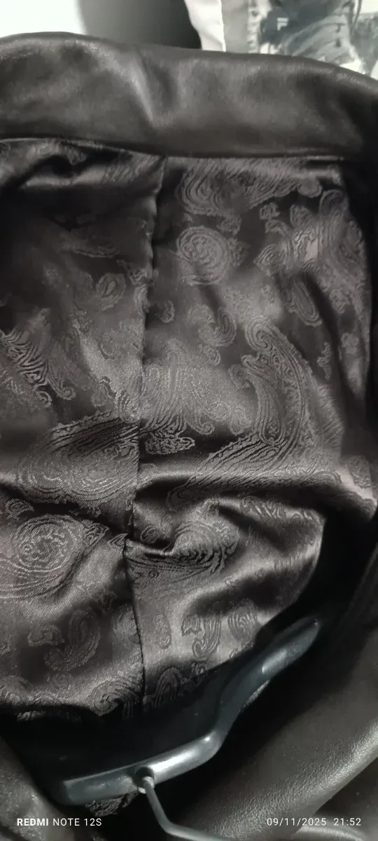 Gabardina Piel Marrón Vintage Mujer Talla L