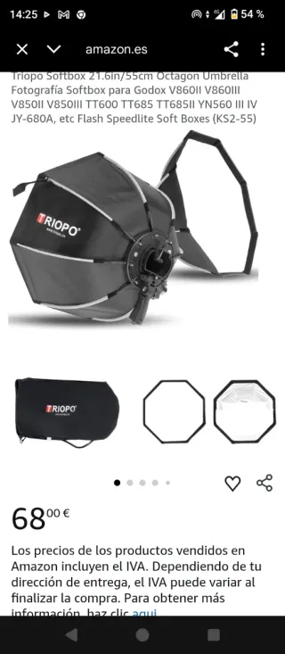 Paraguas Fotografía TRIOPO 85cm Octogonal