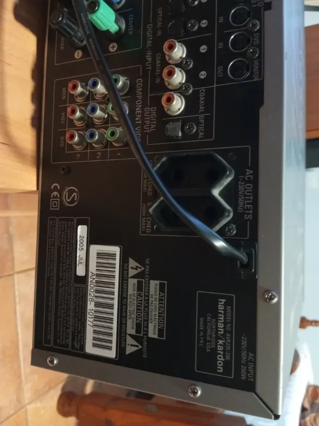 Amplificador Harman Kardon avr 225  Negro/Plateado