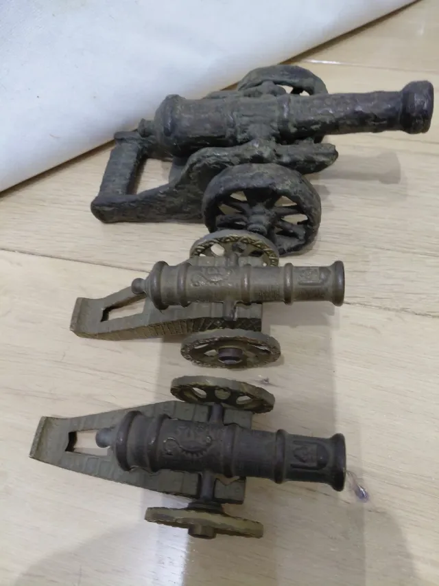 3 Cannoni di Bronzo Vintage